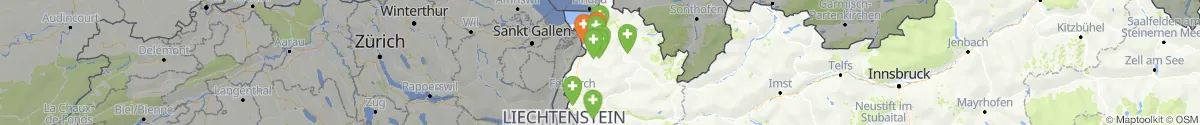 Kartenansicht für Apotheken-Notdienste in Vorarlberg